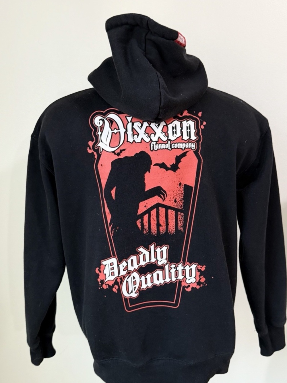 Dixxon Flannel Nosferatu Dracula "Deadly Quality" Hooded Sweatshirt Sz M